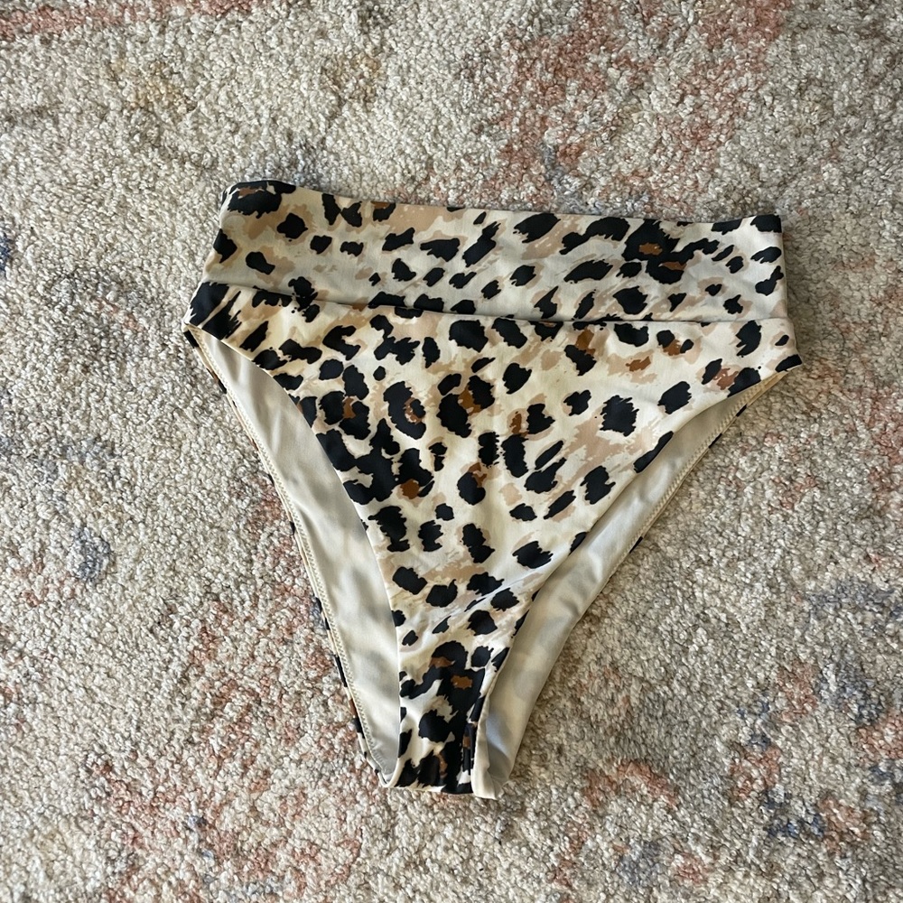 High cut cheeky Aerie bathing suit/ swim bottoms - leopard